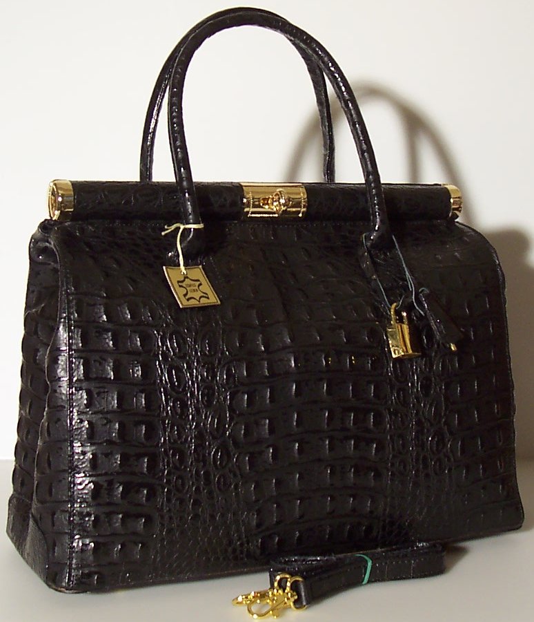 Genuine Italian Real Leather Handbag Purse 818 Shoulder Bag Black Made in Italy | eBay