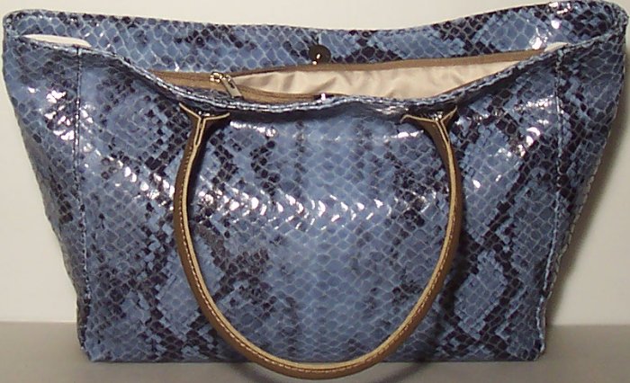   Genuine Italian Leather Hand bag Satchel A4 Purse Tote Blue 969  
